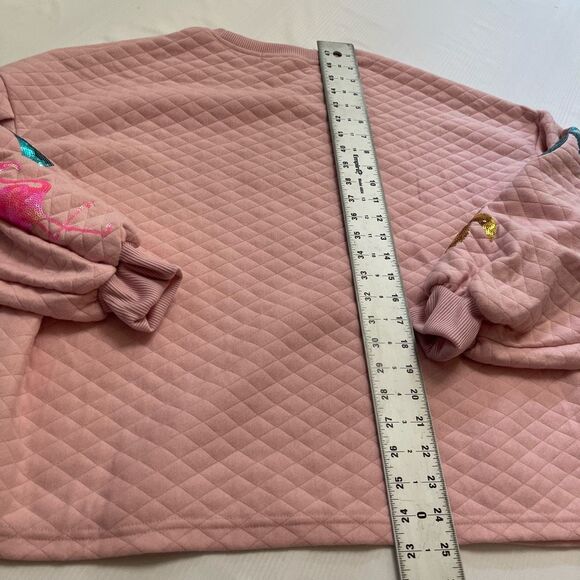 NWT Simply Southern Sunkissed Pink Sequin Crewneck Sweater Pullover Size Large - Picture 9 of 9